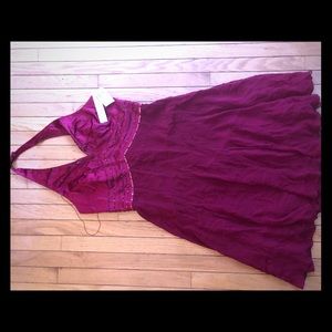 Maggie London Silk Halter Dress. Wine. NWT